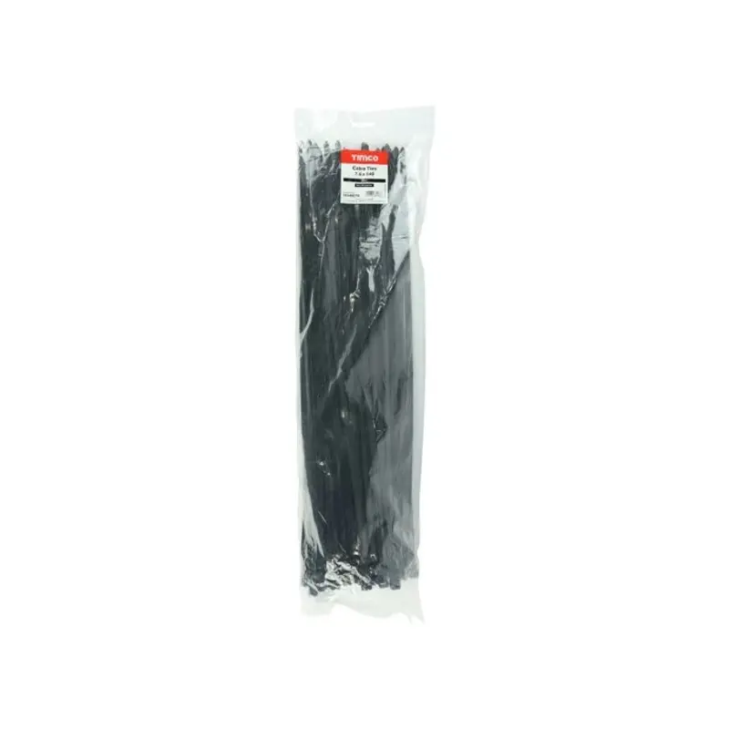 TIMCO Cable Ties Black - 7.6 x 540 - Pack of 100 Pieces