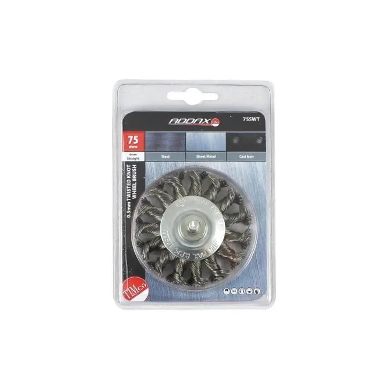 TIMCO Drill Wheel Brush Twisted Knot Steel Wire - 75mm