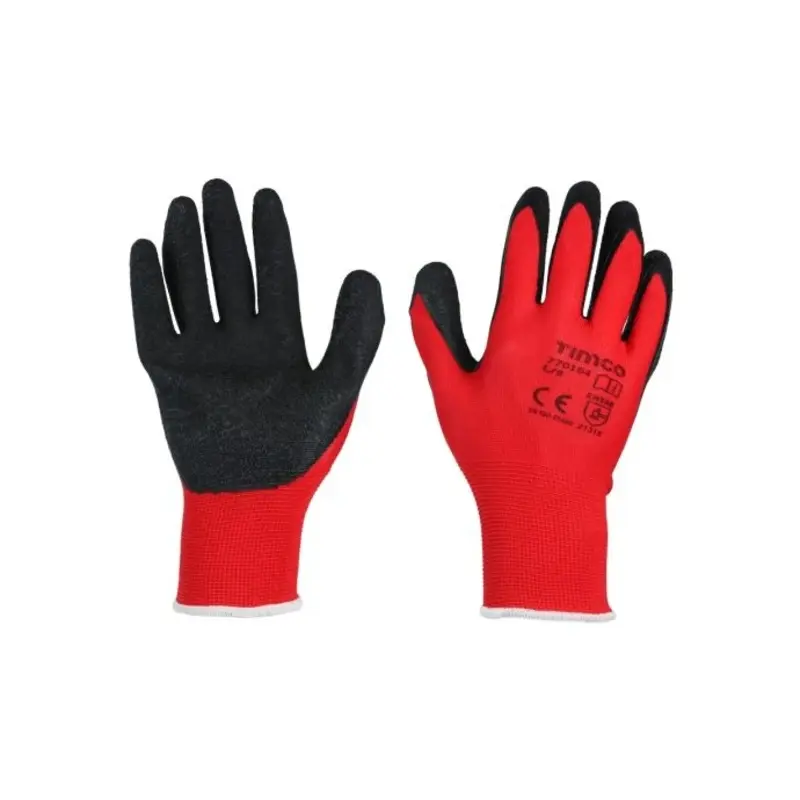 TIMCO Light Grip Glove Crinkle Latex Coated Polyester Gloves - Large
