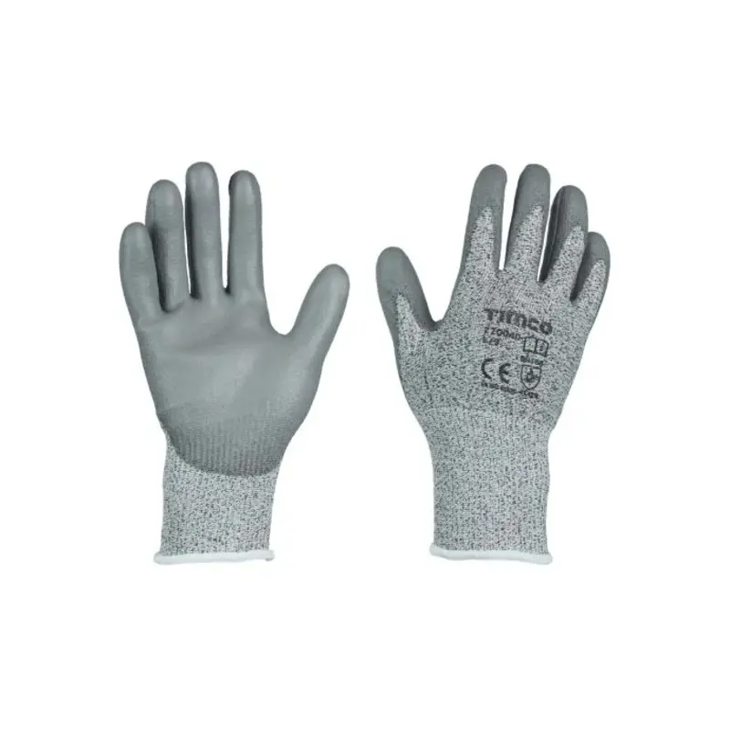 TIMCO Medium Cut PU Coated HPPE Fibre with Glass Fibre Gloves - Large
