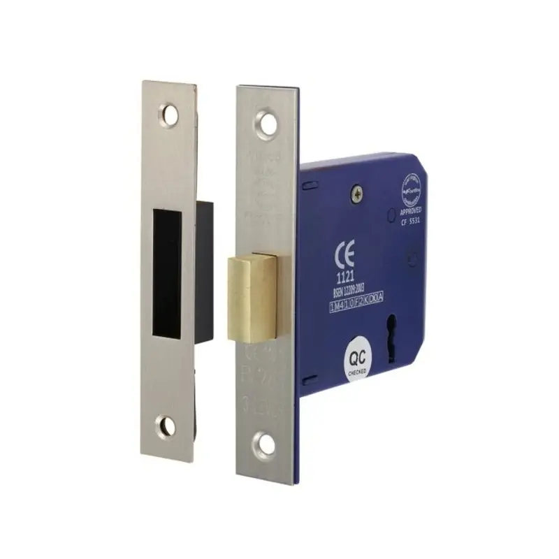TIMCO 3 Lever Deadlock Satin Nickel - 78mm