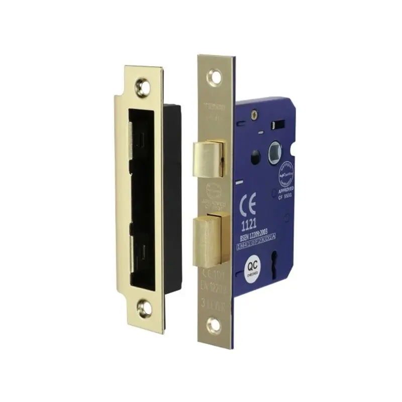 TIMCO 3 Lever Electro Brass Mortice Sashlock 65mm Case 45mm Backset