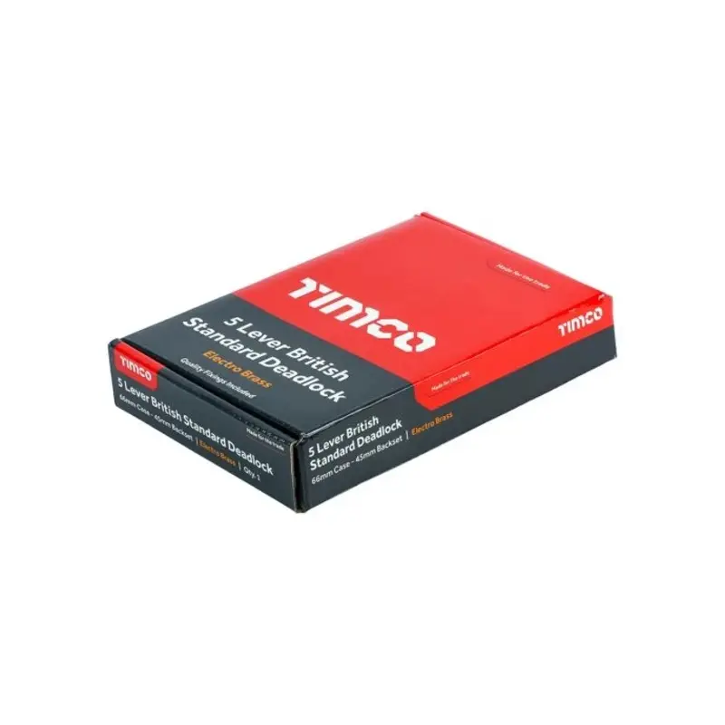 TIMCO 5 Lever British Standard Deadlock Electro Brass - 66mm