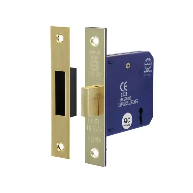 TIMCO 3 Lever Electro Brass Mortice Deadlock 78mm Case 58mm Backset