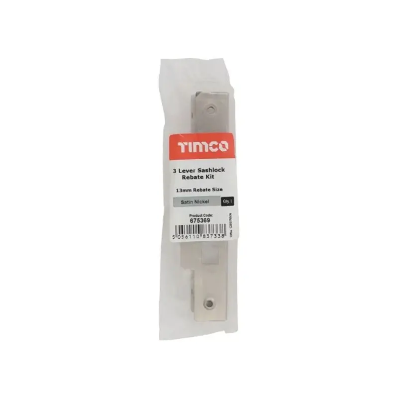 TIMCO 3 Lever Satin Nickel Mortice Sashlock Rebate Kit