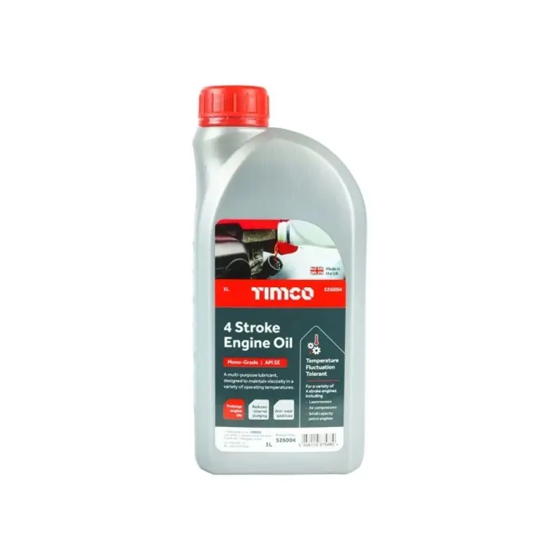 TIMCO 4 Stroke Engine Oil, Premium Oil for Small Petrol Engines, Lawnmower Oil - 1L