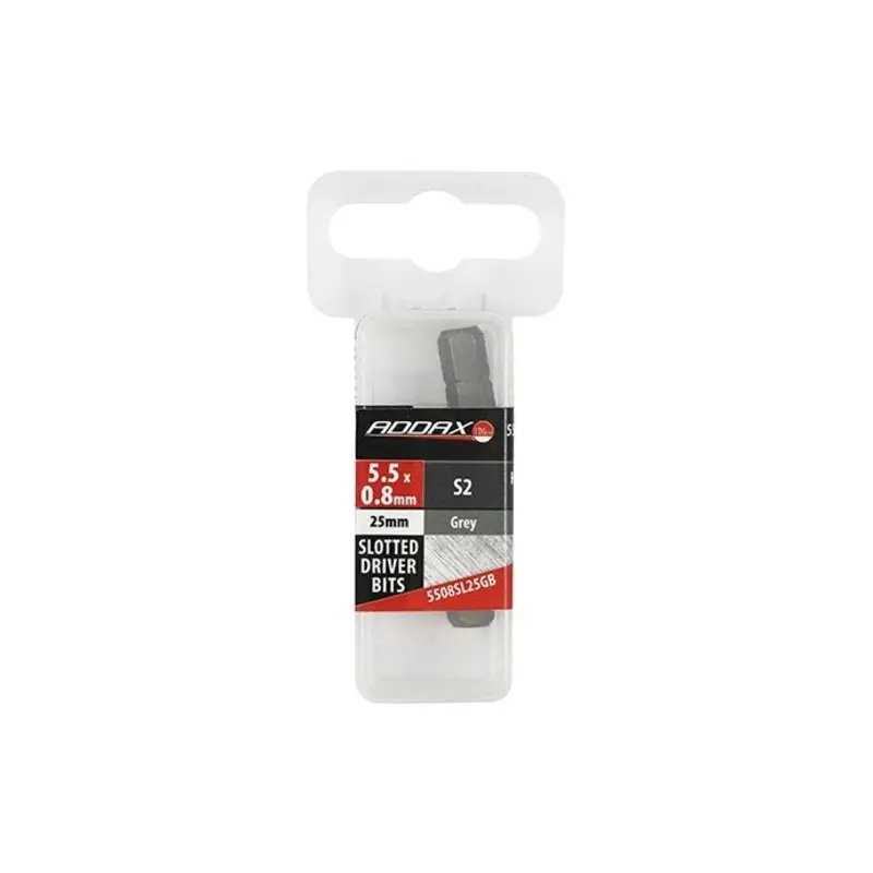 TIMCO Slotted Driver Bit S2 Grey - 5.5 x 0.8 x 25 - Pack of 2 Pieces