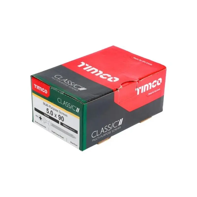 TIMCO Classic Multi-Purpose Countersunk Gold Woodscrews - 5.0 x 90 - Pack of 100 Pieces
