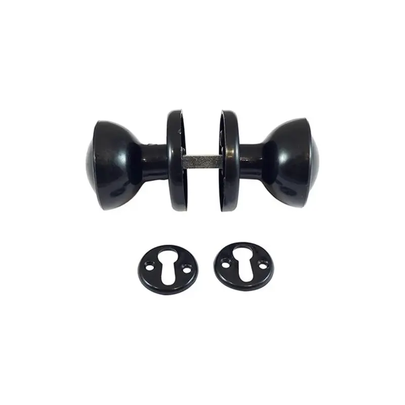 TIMCO Plastic Rim / Mortice Knob Set Black - 50mm