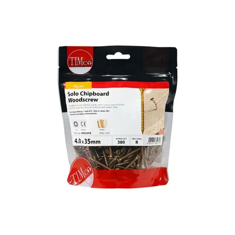 TIMCO Solo Countersunk Gold Woodscrews - 4.0 x 35 - Pack of 380 Pieces