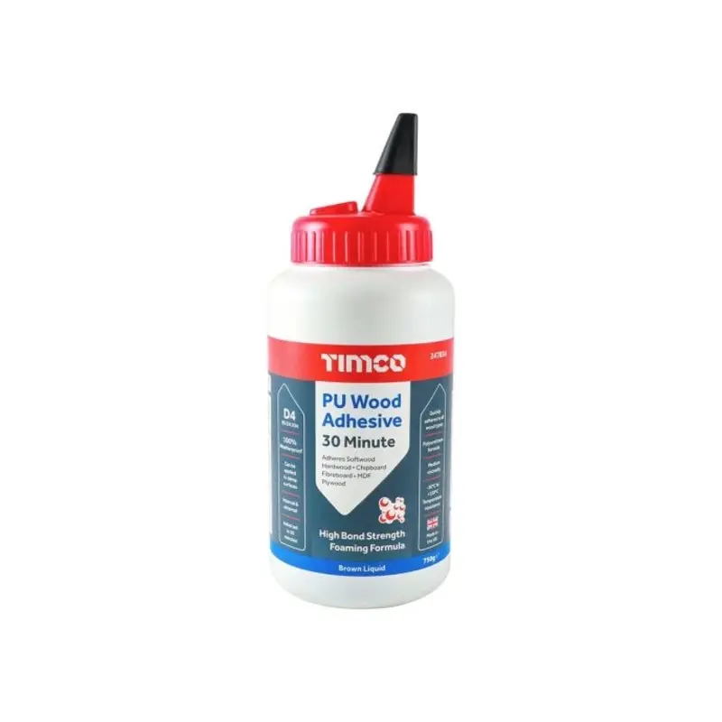 TIMCO 6 in 1 PU Wood Adhesive 30 Minutes Liquid Brown - 750g