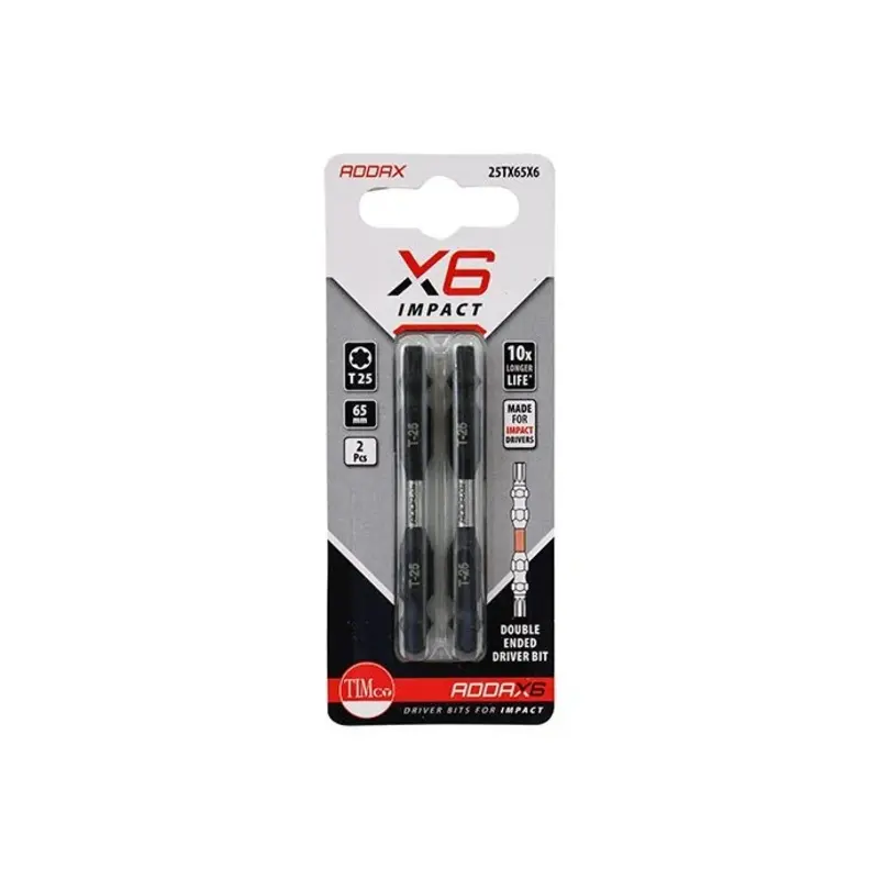 TIMCO X6 Double Ended TX Drive Bit - TX25 x 65 - Pack of 2 Pieces