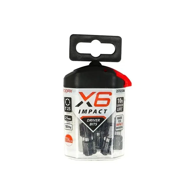 TIMCO X6 Impact TX Drive Driver Bit - TX25 x 25 - Pack of 10 Pieces
