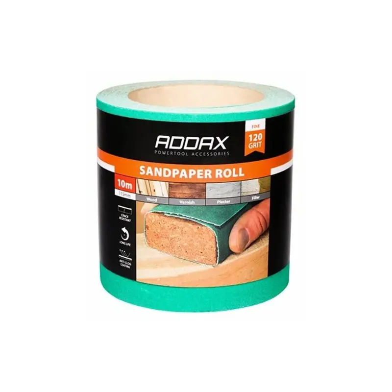TIMCO Sandpaper Roll 120 Grit Green - 115mm x 10m