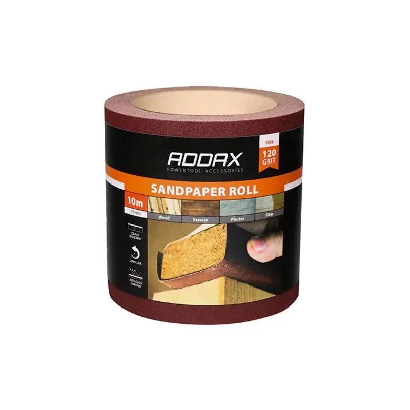 TIMCO Sandpaper Roll 120 Grit Red - 115mm x 10m