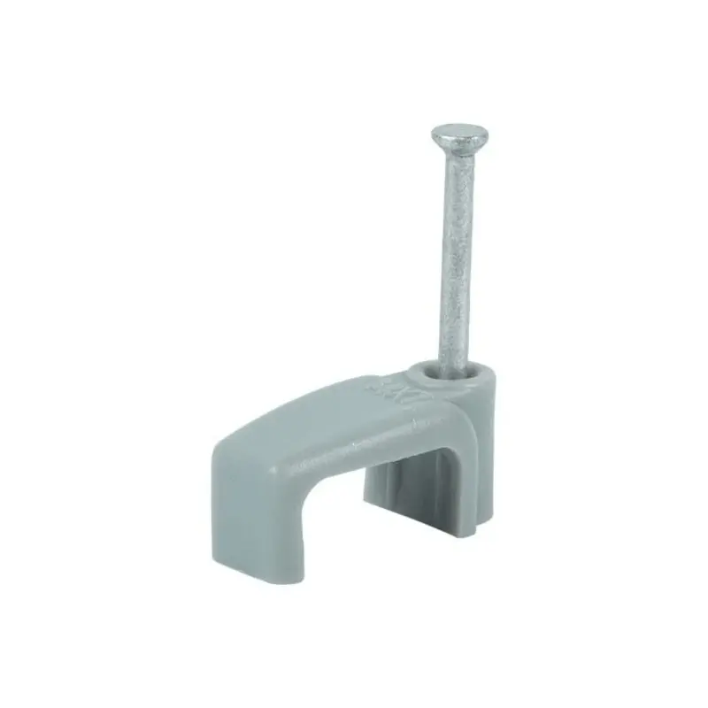 TIMCO Flat & Twin Cable Clips Grey - To fit 6.0mm - Pack of 100 Pieces
