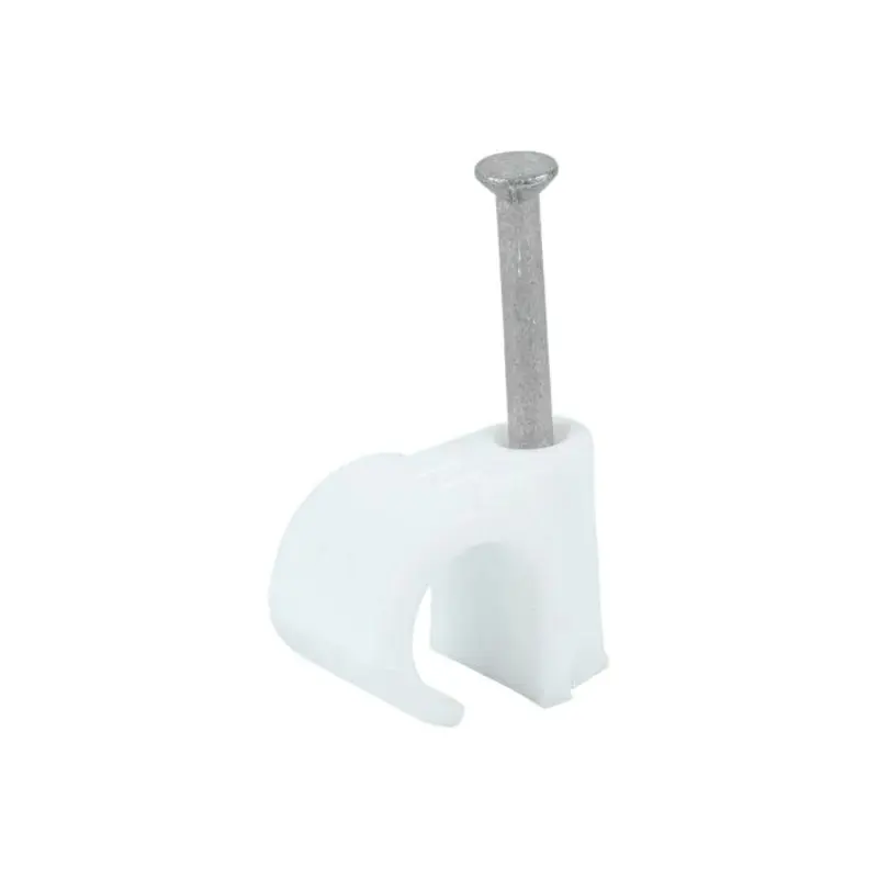 TIMCO Round Cable Clips White - To fit 11.0mm - Pack of 100 Pieces