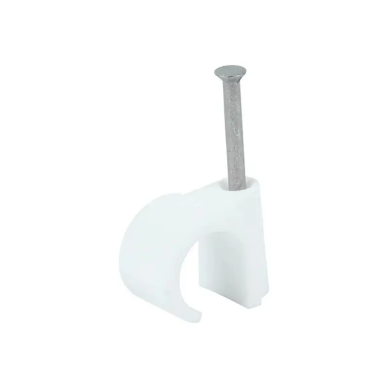 TIMCO Round Cable Clips White - To fit 14.0mm - Pack of 100 Pieces