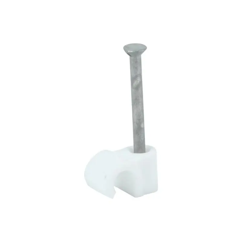 TIMCO Round Cable Clips White - To fit 5.0mm - Pack of 100 Pieces