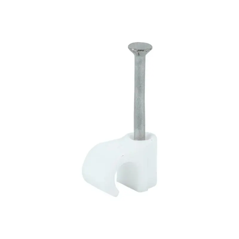 TIMCO Round Cable Clips White - To fit 6.0mm - Pack of 100 Pieces
