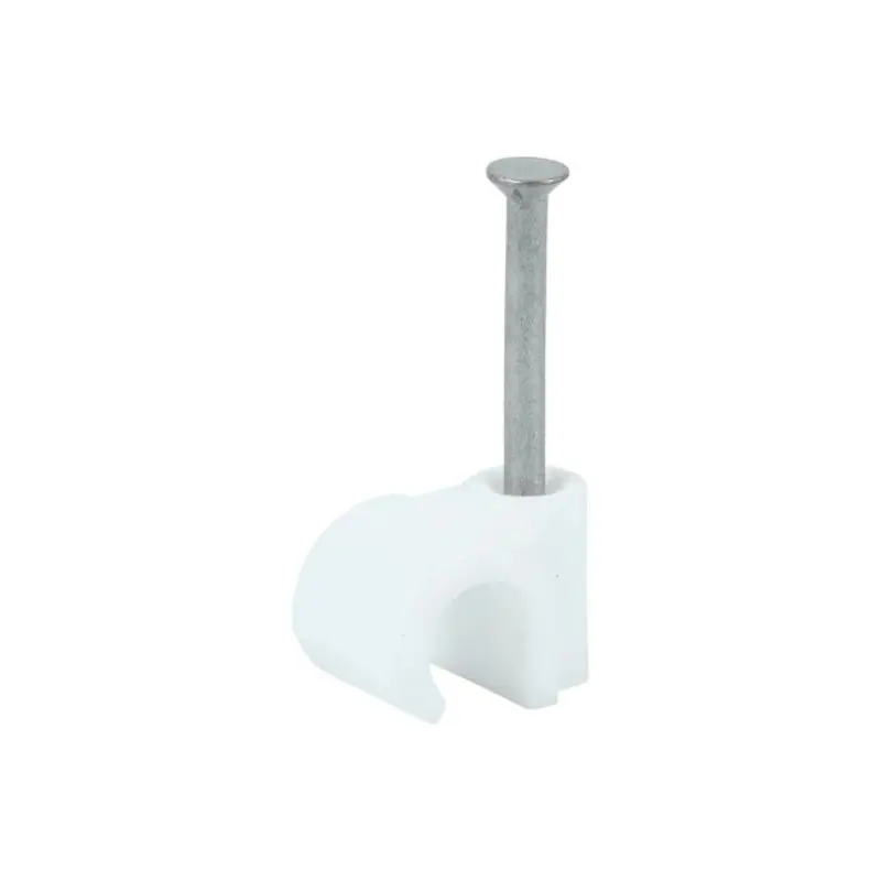 TIMCO Round Cable Clips White - To fit 7.0mm - Pack of 100 Pieces