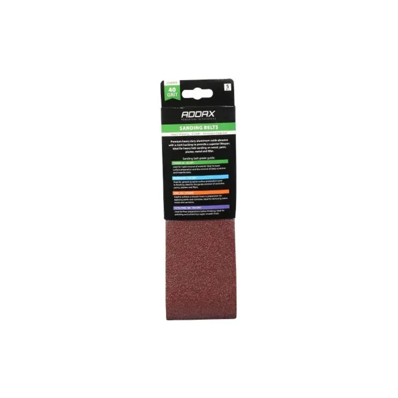 TIMCO Sanding Belts 40 Grit Red - 75 x 533mm - Pack of 5 Pieces