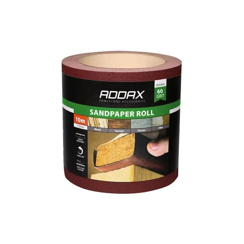 TIMCO Sandpaper Roll 60 Grit Red - 115mm x 10m
