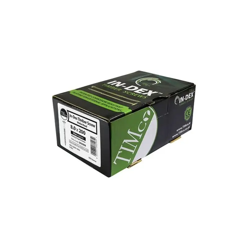 TIMCO Wafer Head Exterior Green Timber Screws  - 8.0 x 225 - Pack of 50 Pieces