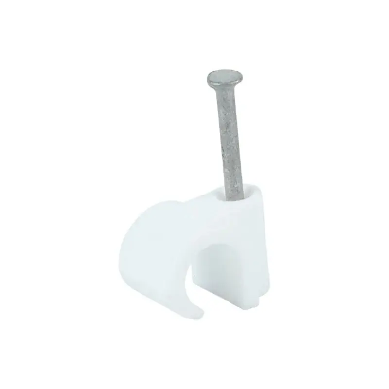 TIMCO Round Cable Clips White - To fit 9.0mm - Pack of 100 Pieces