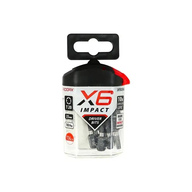 TIMCO X6 Impact TX Drive Driver Bit - TX20 x 25 - Pack of 10 Pieces