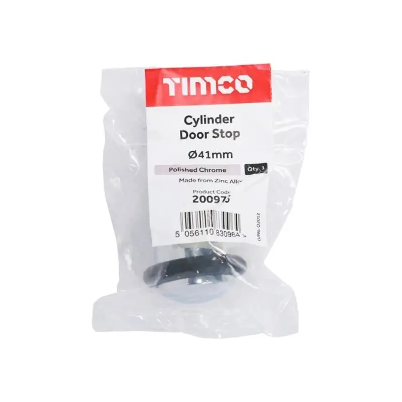 TIMCO Cylinder Door Stop Polished Chrome - 41mm