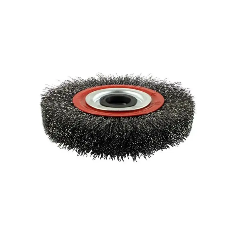TIMCO Wheel Brush with Plastic Reducer Set Crimped Steel Wire - 200mm