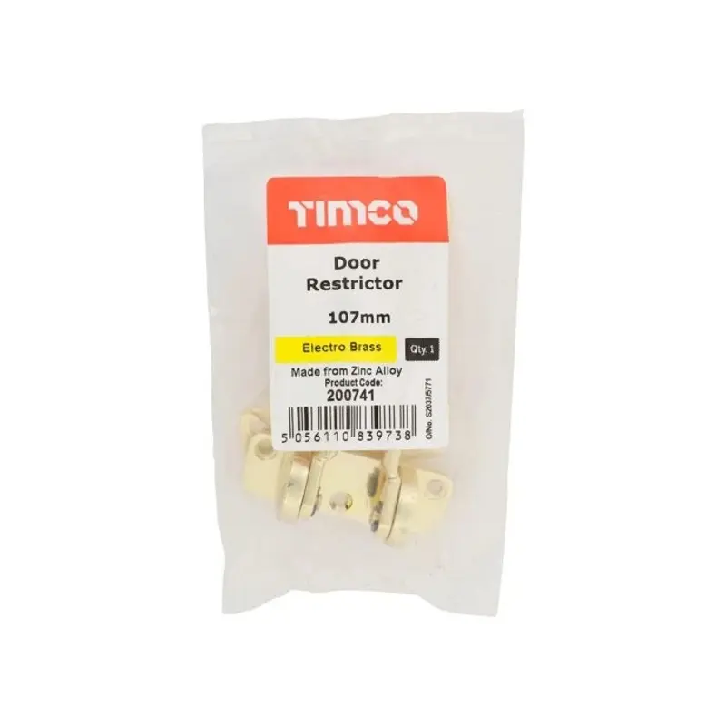 TIMCO Door Restrictor Electro Brass - 107mm