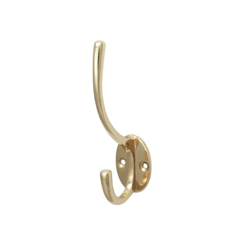TIMCO Hat & Coat Hook Polished Brass - 125 x 32mm