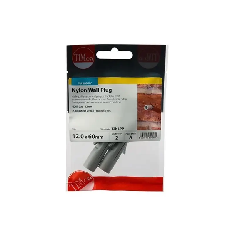 TIMCO Nylon Plugs - 12.0 x 60 - Pack of 2 Pieces