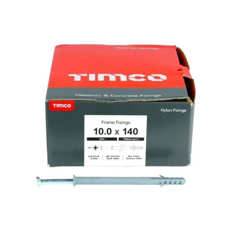 TIMCO Nylon Frame Fixings - 10.0 x 140 - Pack of 100 Pieces