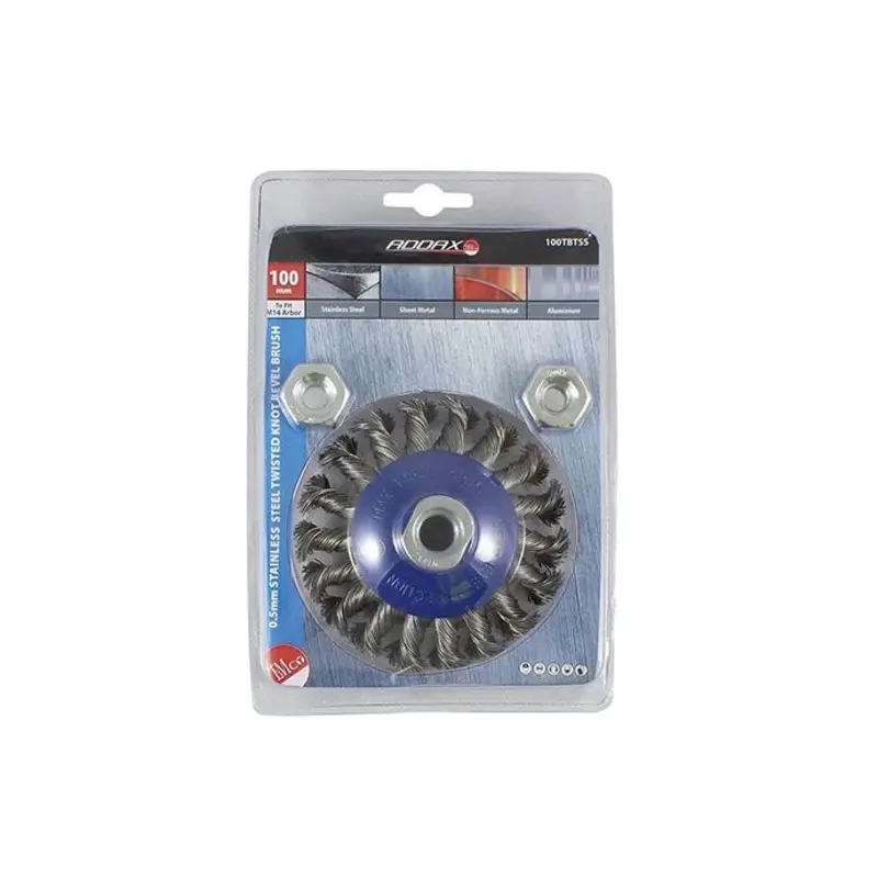 TIMCO Angle Grinder Bevel Brush Twisted Knot Stainless Steel - 100mm