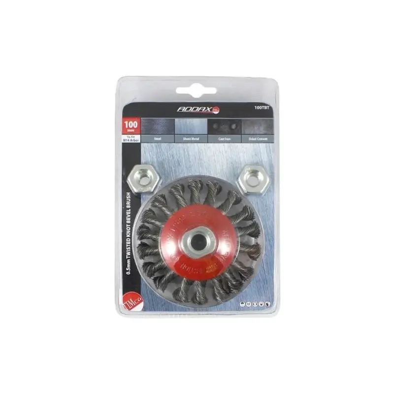 TIMCO Angle Grinder Bevel Brush Twisted Knot Steel Wire - 100mm