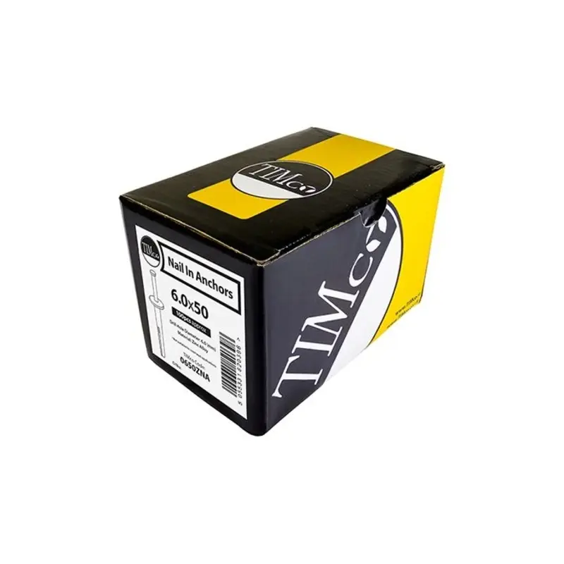 TIMCO Nail In Anchors Zamac  - 6.0 x 30 - Pack of 100 Pieces