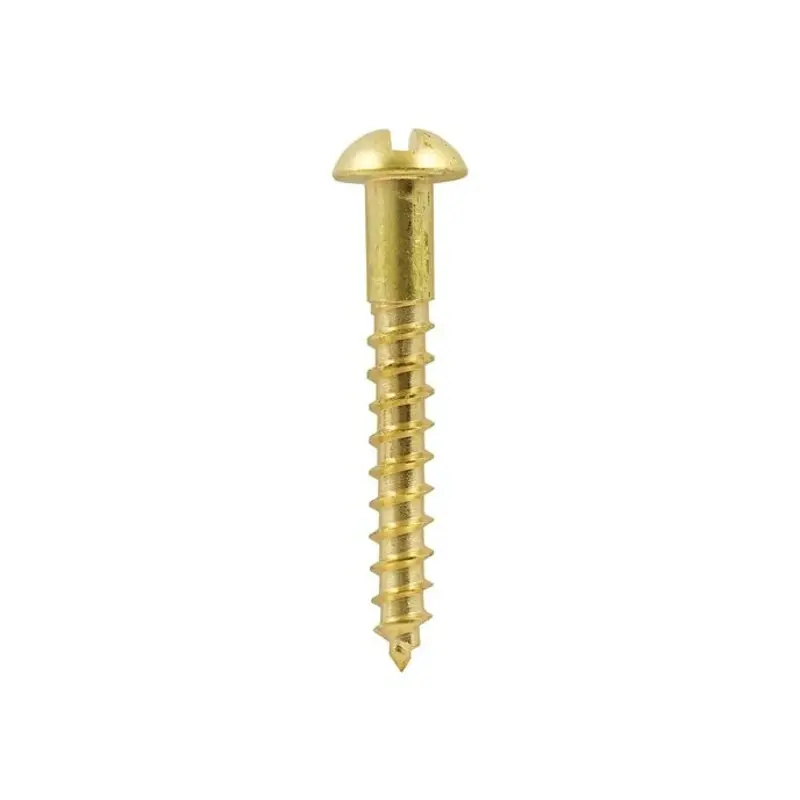 TIMCO Solid Brass Round Head Woodscrews - 6 x 1 1/2 - Pack of 200 Pieces