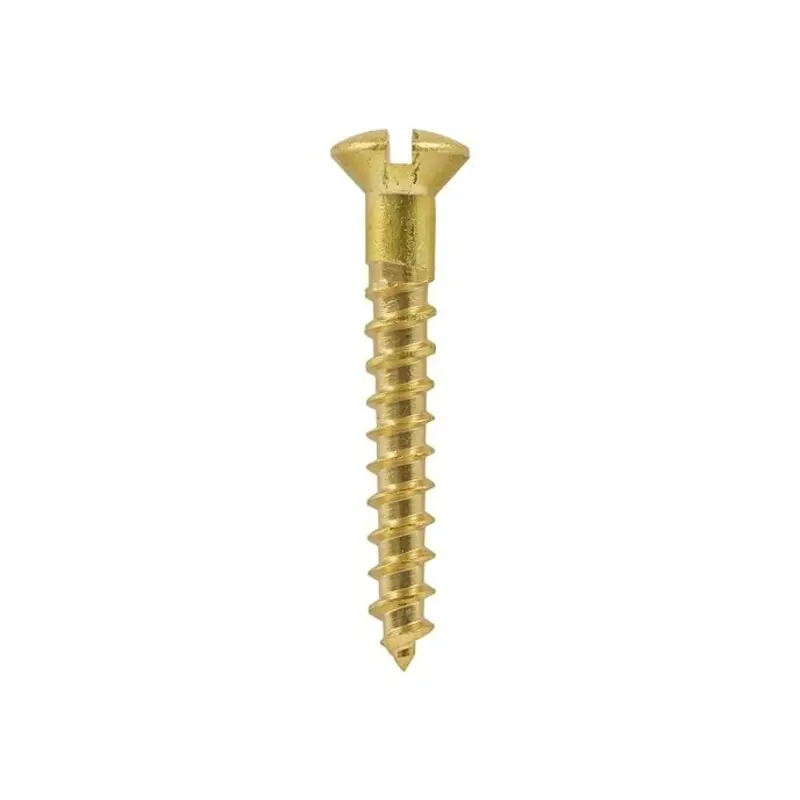 TIMCO Solid Brass Round Head Woodscrews - 8 x 2 - Pack of 200 Pieces