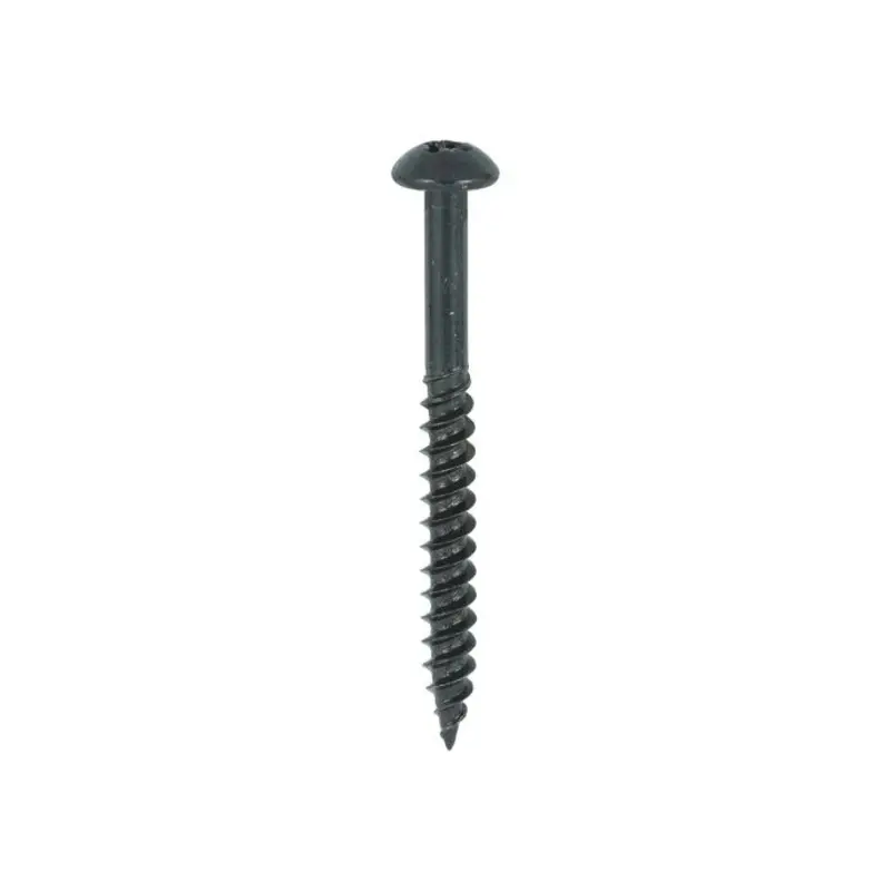 TIMCO Twin-Threaded Round Head Black Woodscrews - 10 x 2 - Pack of 200 Pieces