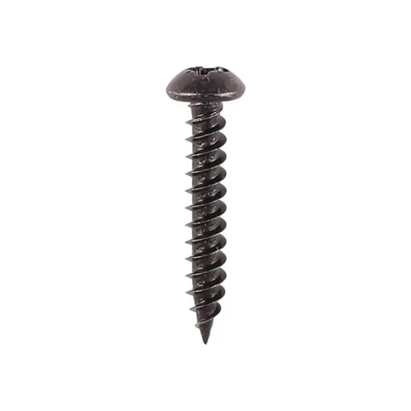 TIMCO Twin-Threaded Round Head Black Woodscrews - 8 x 3/4 - Pack of 200 Pieces