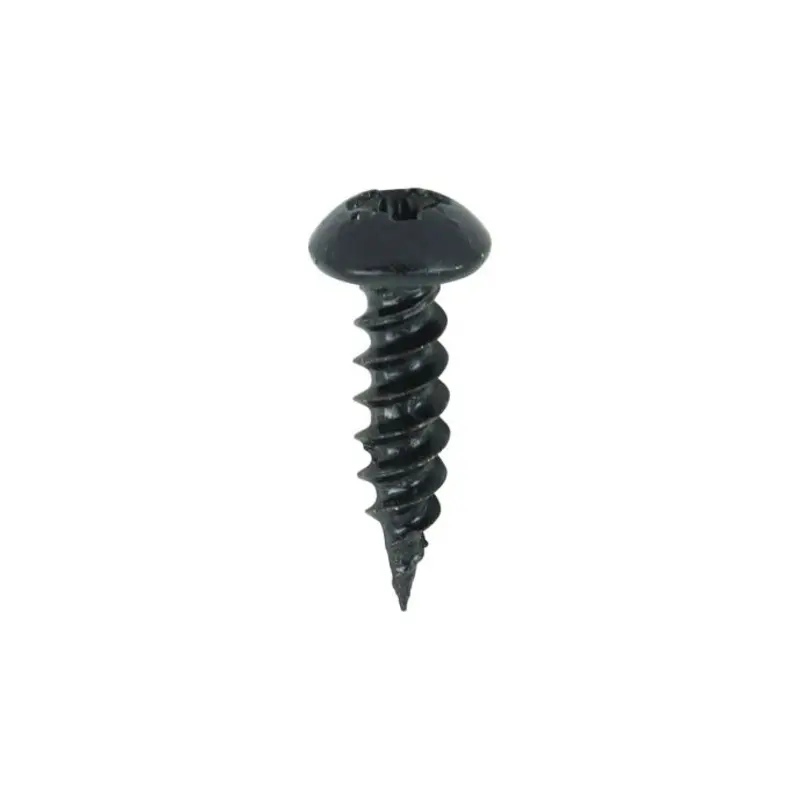 TIMCO Twin-Threaded Round Head Black Woodscrews - 8 x 5/8 - Pack of 200 Pieces