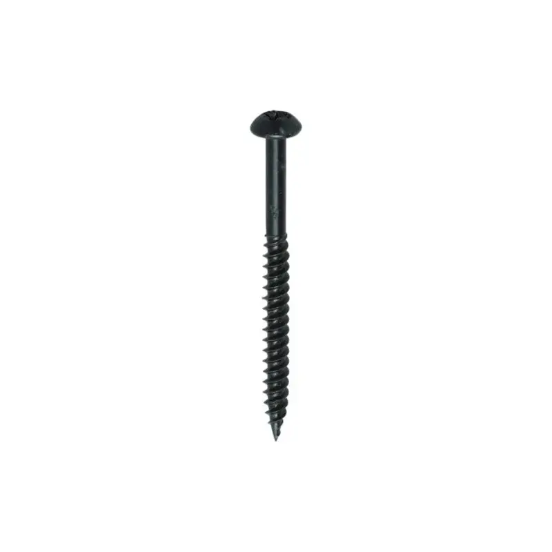 TIMCO Twin-Threaded Round Head Black Woodscrews - 8 x 2 - Pack of 200 Pieces