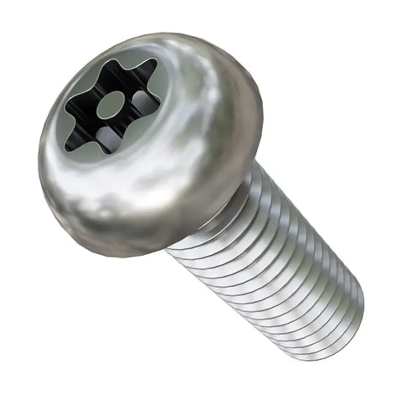 TR Fastenings M5 x 25 Button Head Pin Recess T Drive Security Screw - Pack of 100