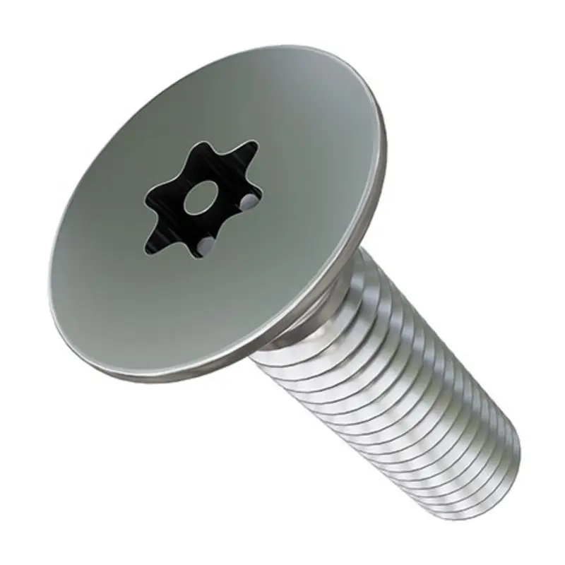 TR Fastenings M5 x 25 Countersunk Head Pin Recess T Drive Security Screw - Pack of 100