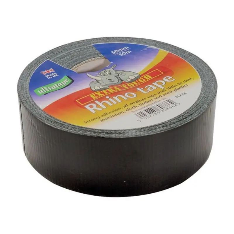 Select 50mm x 50m Water Proof Cloth Black Tape Rotunda 3101