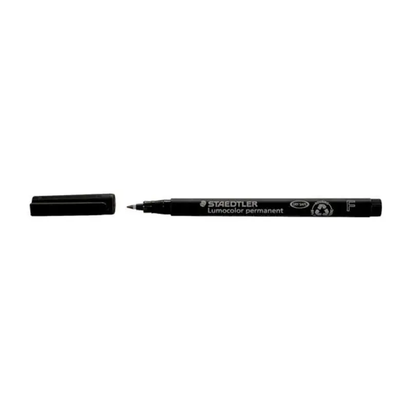 Staedtler Lumocolor Fine Tip Permanent Pen Black - Pack of 10