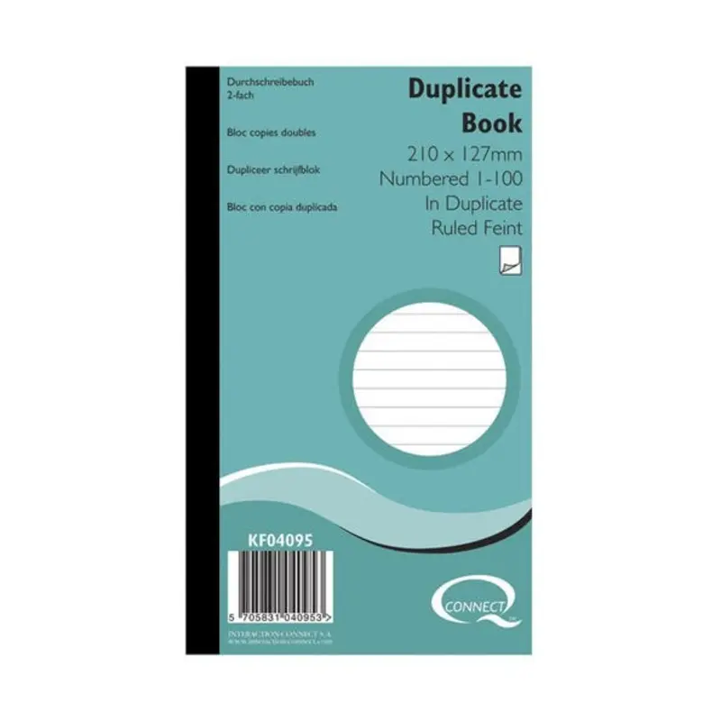 Q-Connect 8.25 x 5in Duplicate Book Ruled Feint
